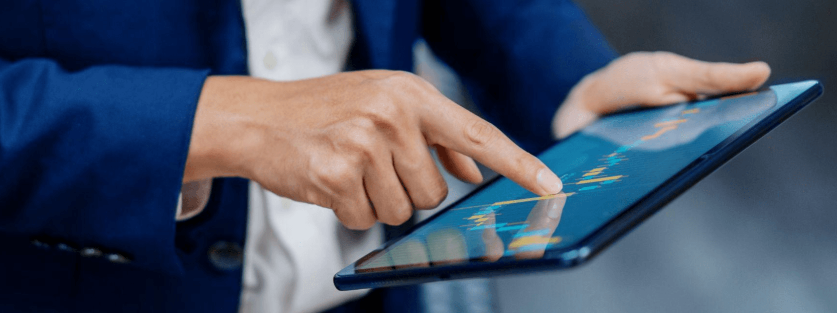 Man holding an ipad