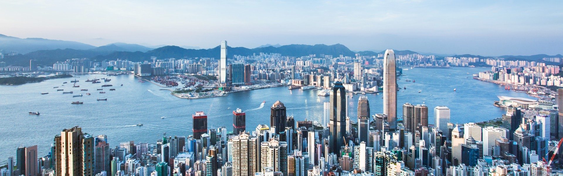 skyline of Hong Kong from victoria peak