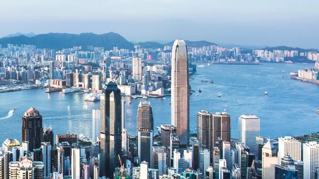 skyline of Hong Kong from victoria peak