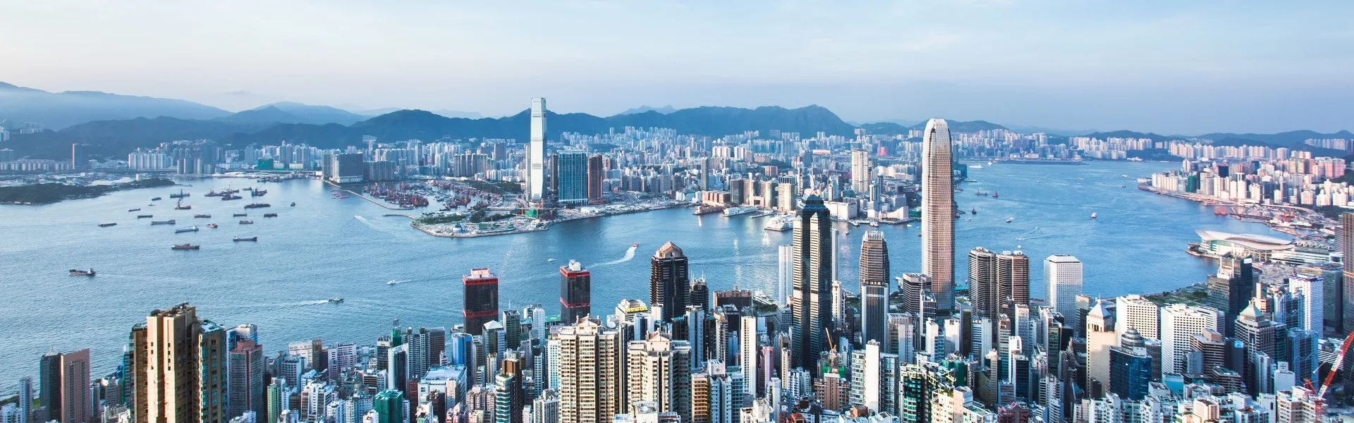 skyline of Hong Kong from victoria peak