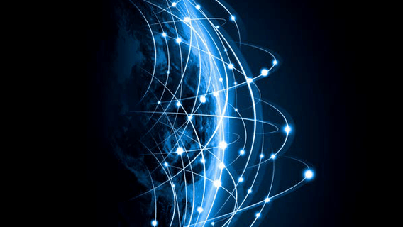 image of globe with network lines