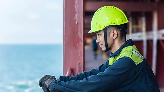 man in a safety helmet