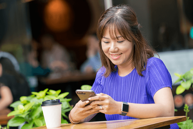 Woman looking at phone