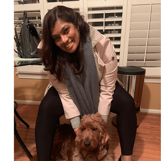 Lady with her dog