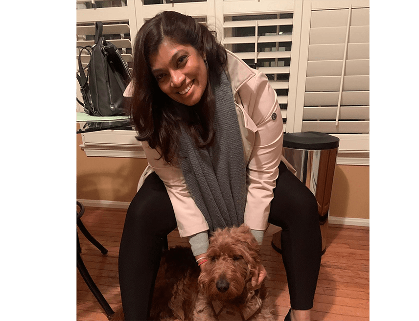 Lady with her dog