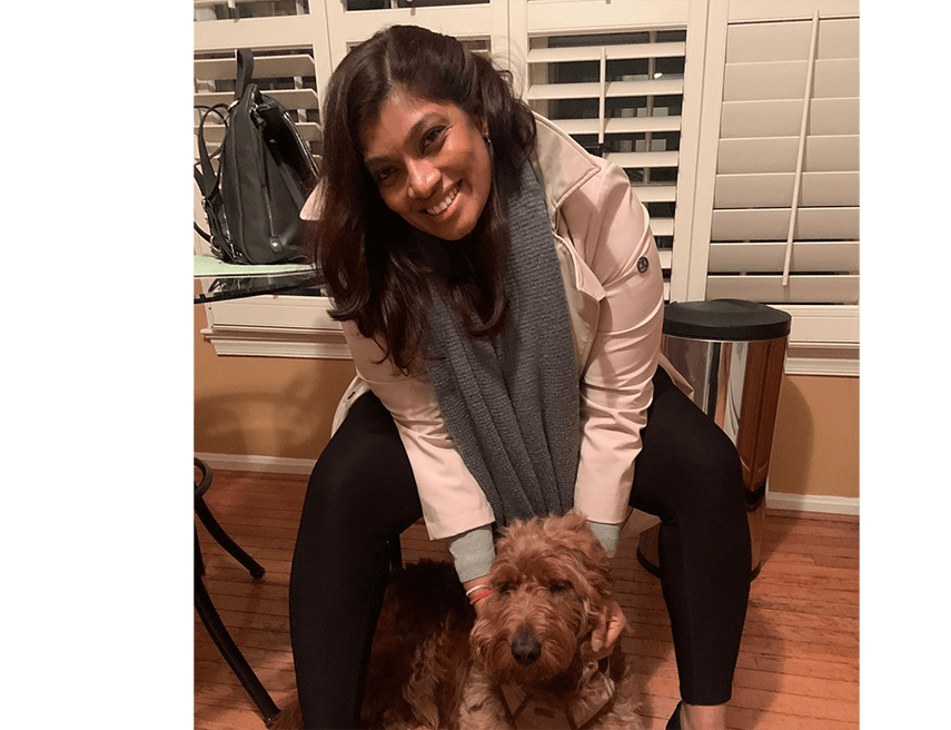Lady with her dog