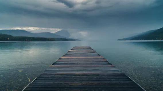 jetty floating over calm lake