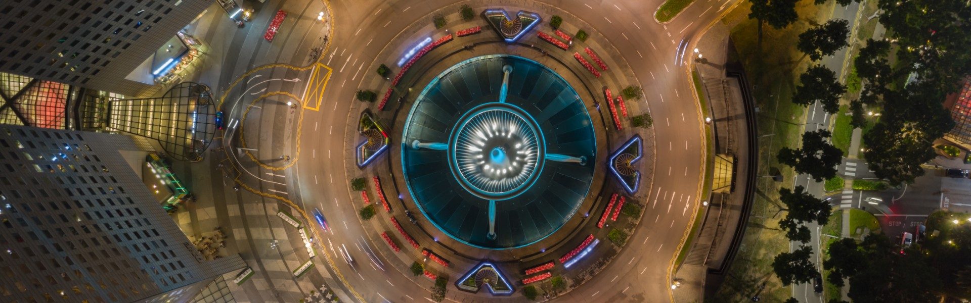 top view of suntec city fountain singapore