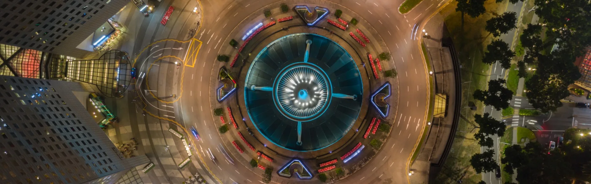 top view of suntec city fountain singapore