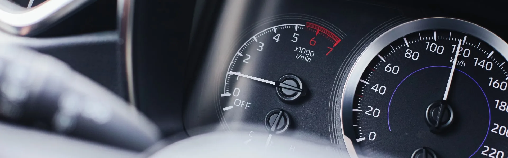 close up of car odometer