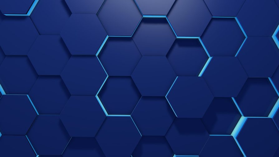 Vector image of honeycomb tiles in blue