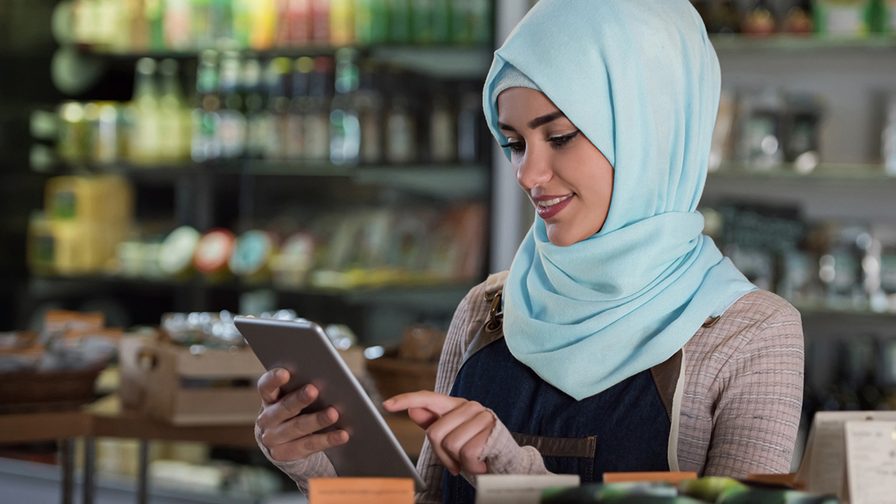 Woman checking her phone