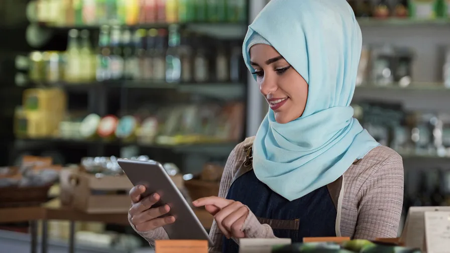 Woman checking her phone