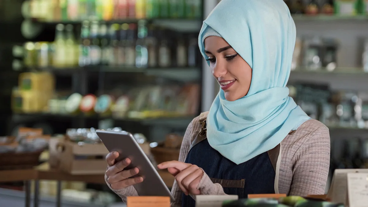 Woman checking her phone
