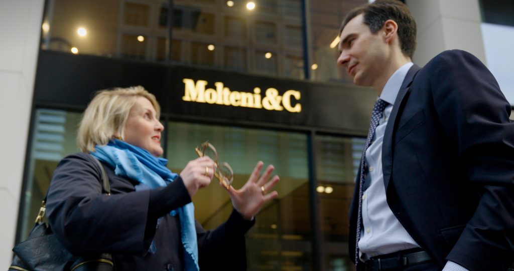 Sonia interacting with client