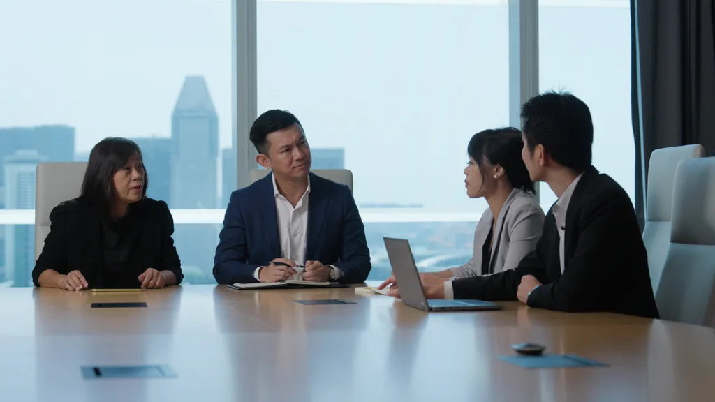 A group of colleagues in a meeting