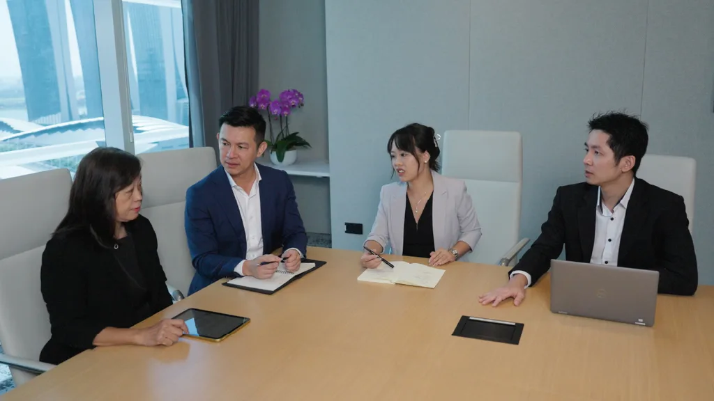 A group of colleagues in a meeting