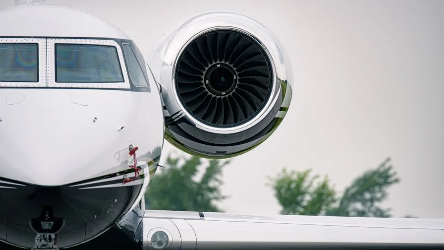 image of an airplane turbine