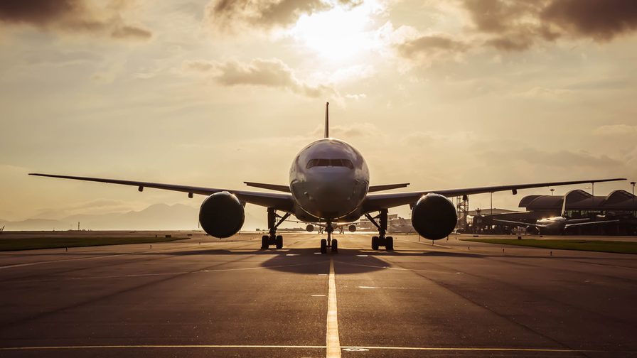 Image of plane on runway