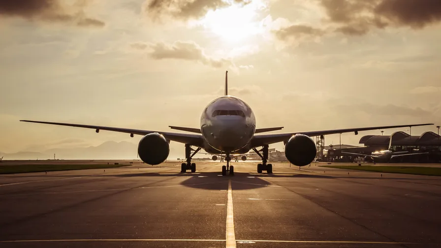 Image of plane on runway