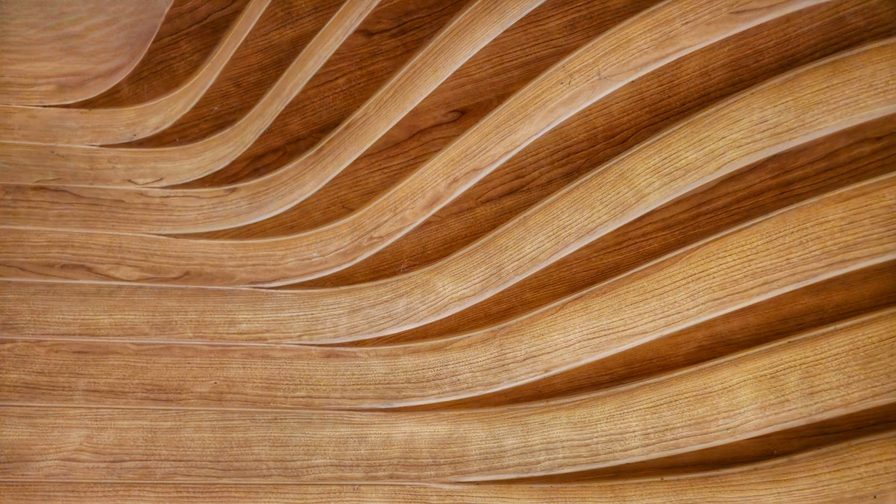 close-up of wood detail in a wave