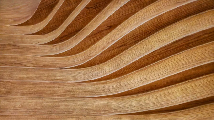 close-up of wood detail in a wave