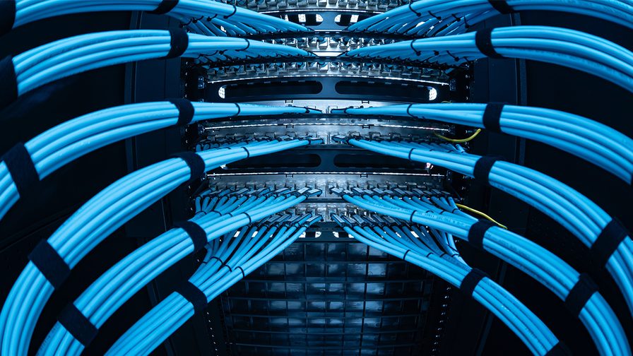 close up image of data cables in a server