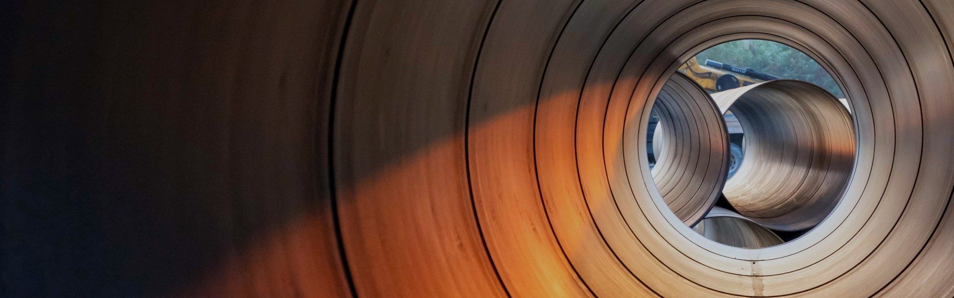 looking through a large industrial tube