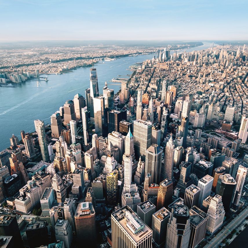 aerial photo of manhattan skyline