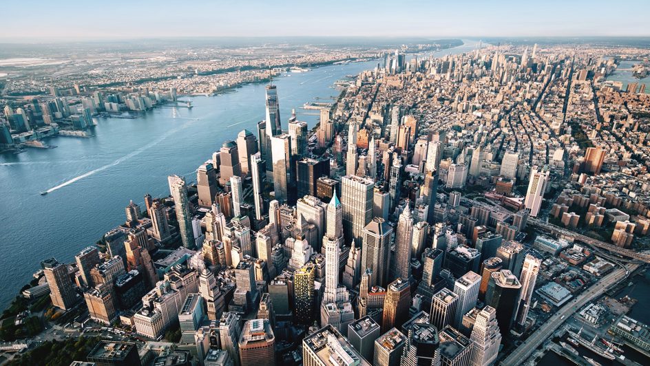 aerial photo of manhattan skyline