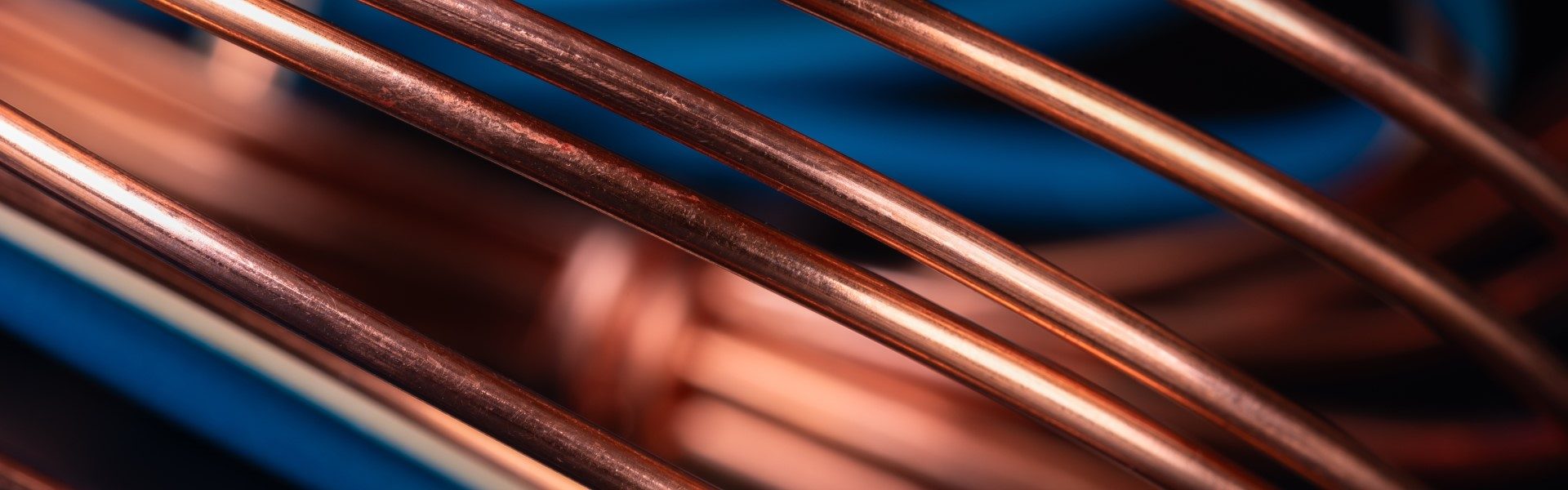 close-up of copper wires