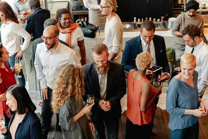 group of professionals at a networking event