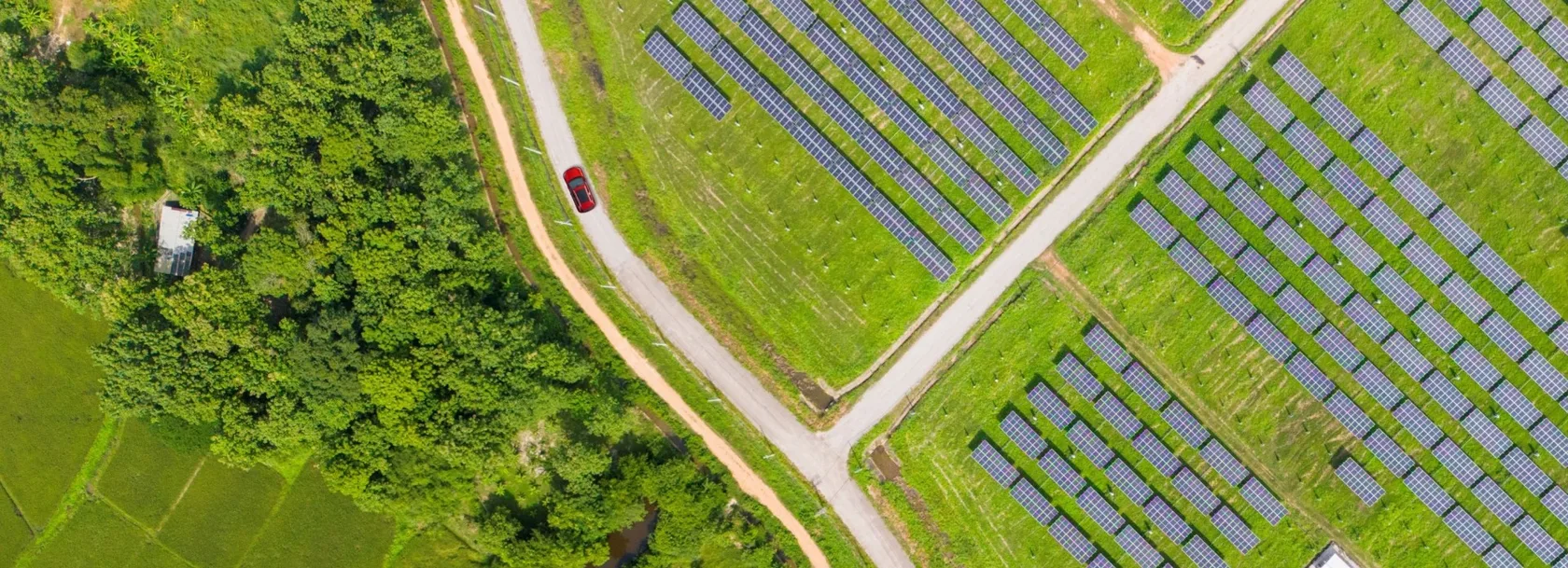aerial view of solar farm