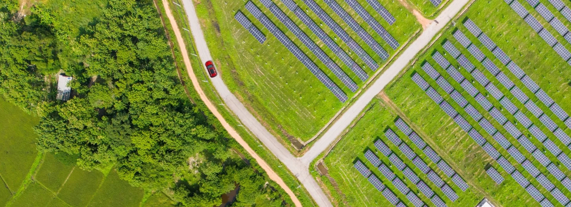 aerial view of solar farm