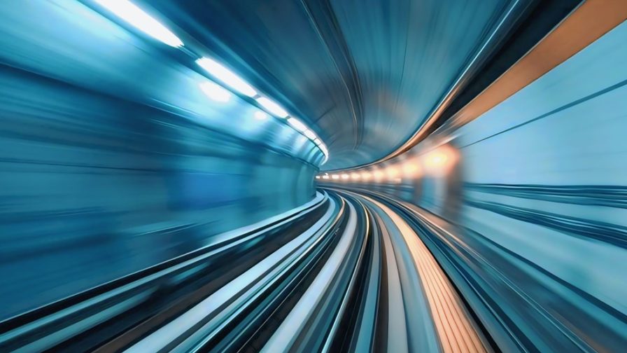 view through a train tunnel