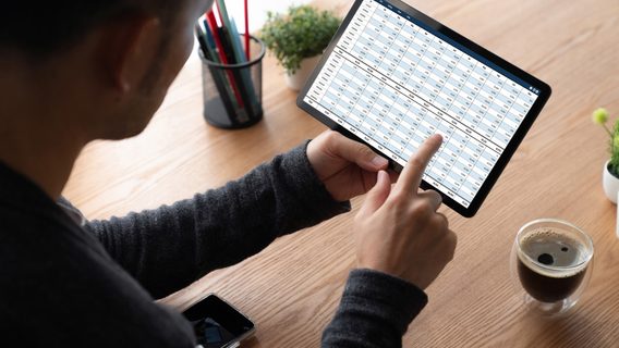 accounting software on computer screen