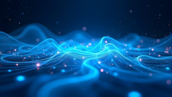 abstract vector image of waves depicting a network