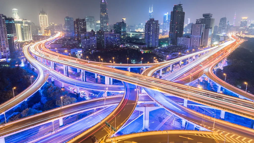 Elevated road interchange in shanghai