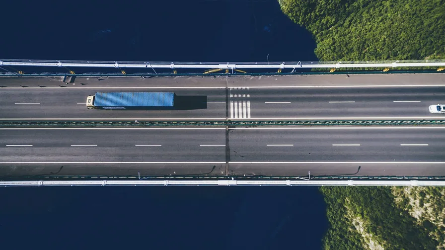 Aerial view of a bridge