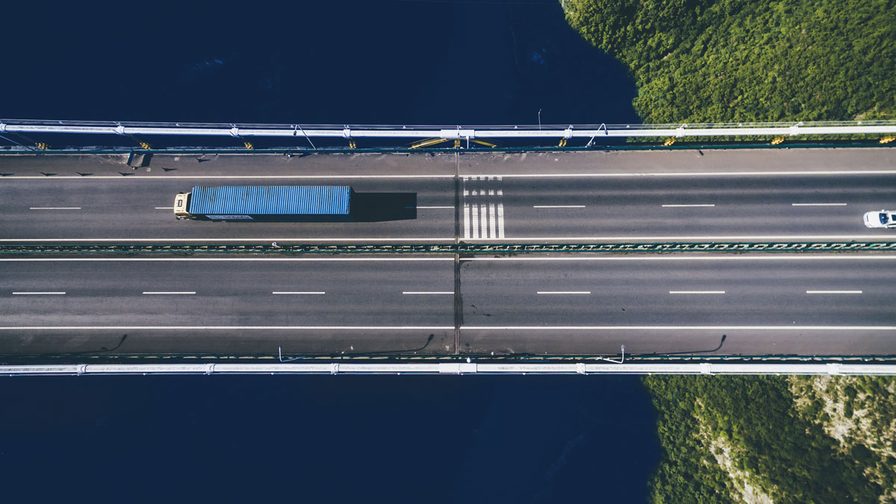 Aerial view of a bridge