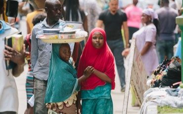 Two girls in a community setting