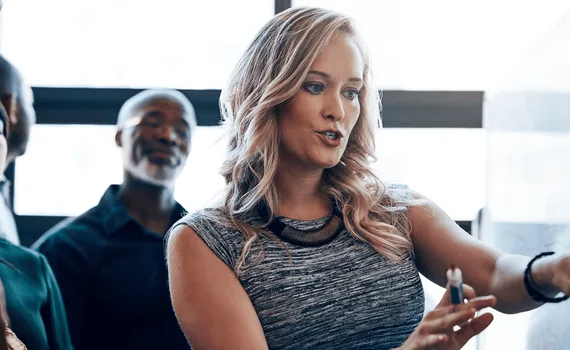 Woman presenting