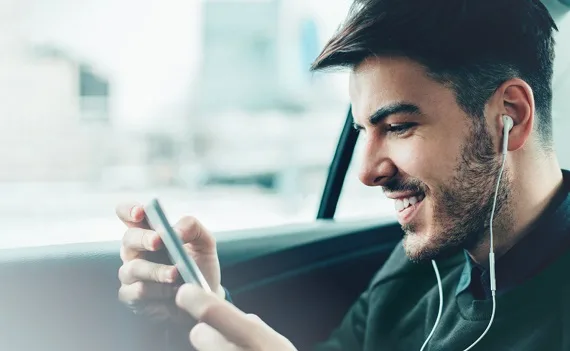 man with smartphone