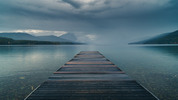jetty floating over calm lake