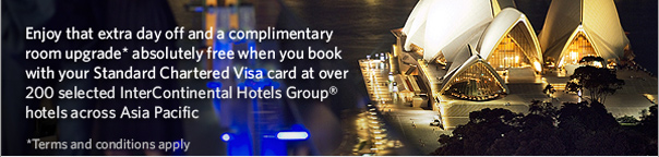 Go book 2 nights and get 3rd night free at IHG hotels across Asia Pacific