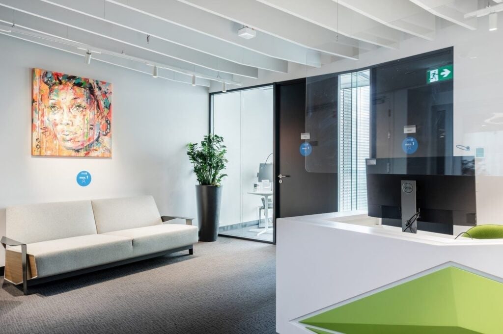 Standard Chartered office in Warsaw reception area