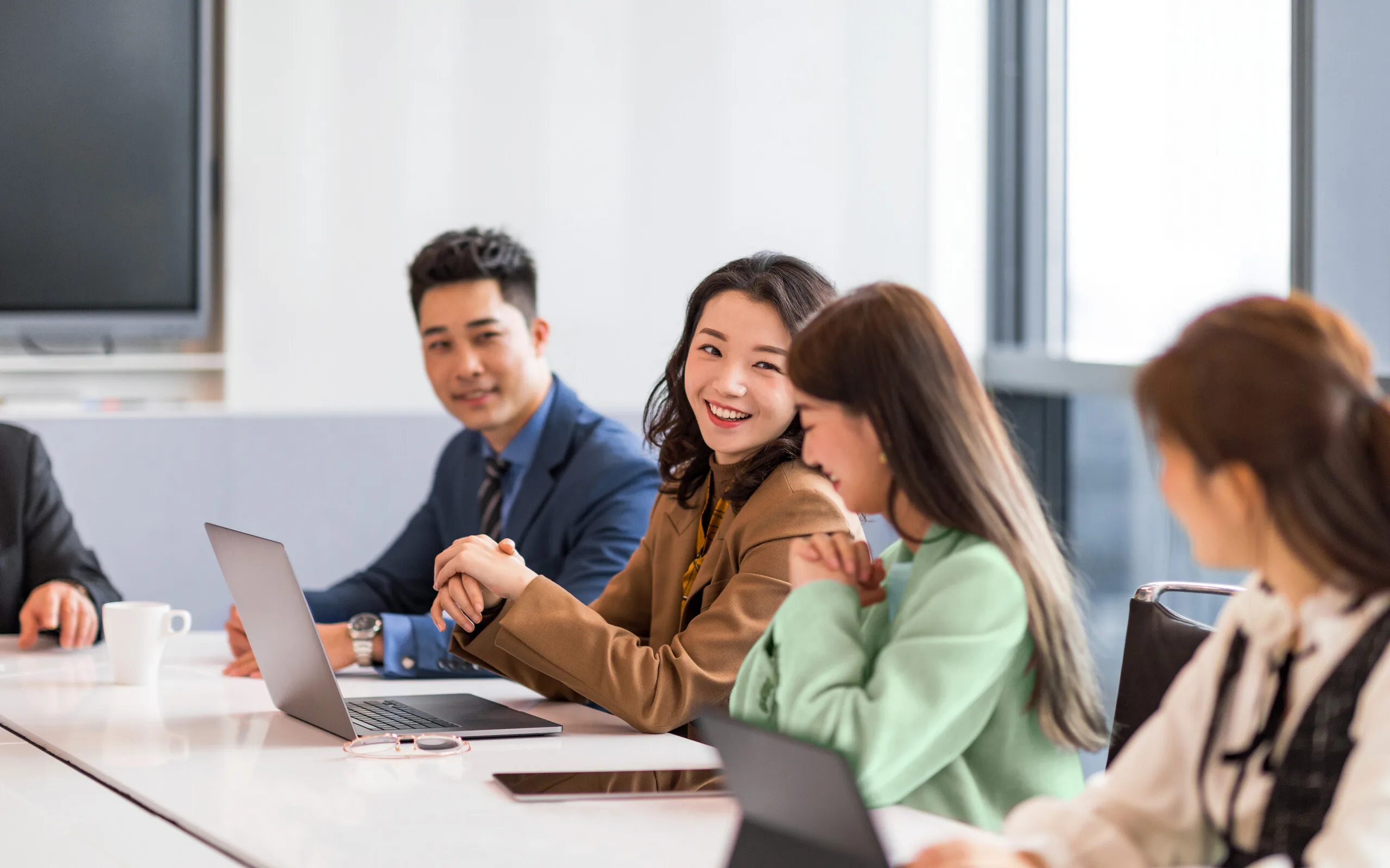 group of colleagues talking