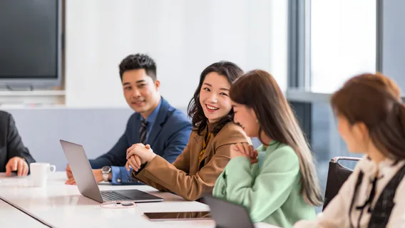 group of colleagues talking