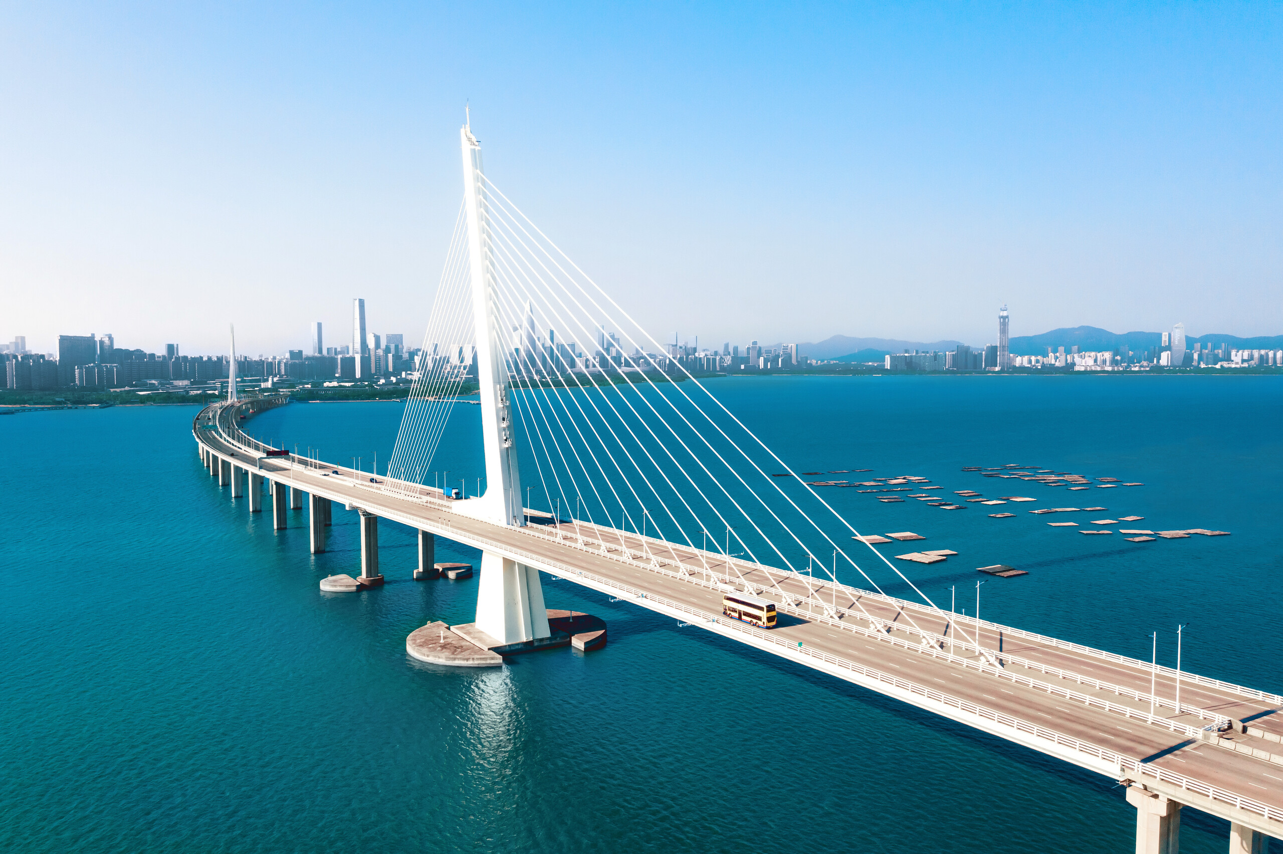 Aerial view of Shenzhen Bay Bridge
