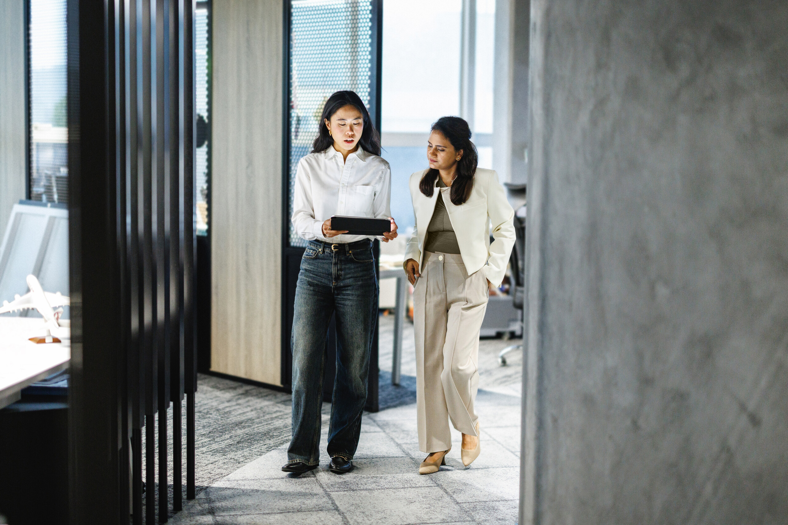 2 businesswomen in discussion